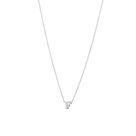 "F" Initial Necklace in Sterling Silver "F" Initial Necklace in Sterling Silver