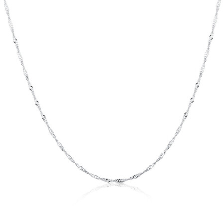 45cm (18") 1mm-1.5mm Width Singapore Chain in Sterling Silver