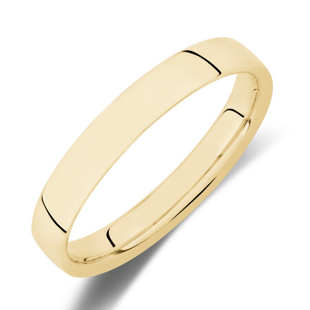 Reverse Bevelled Wedding Band in 10kt Yellow Gold