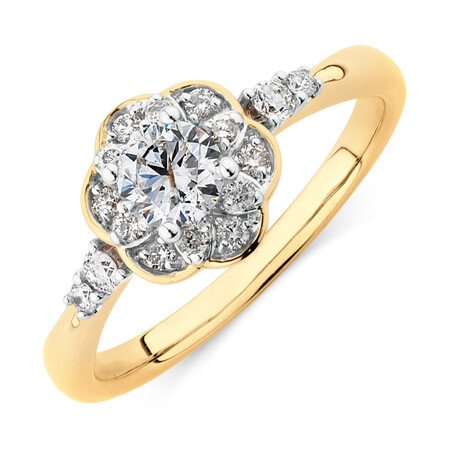 Evermore Engagement Ring with 0.60 TW of Diamonds in 10ct Yellow Gold