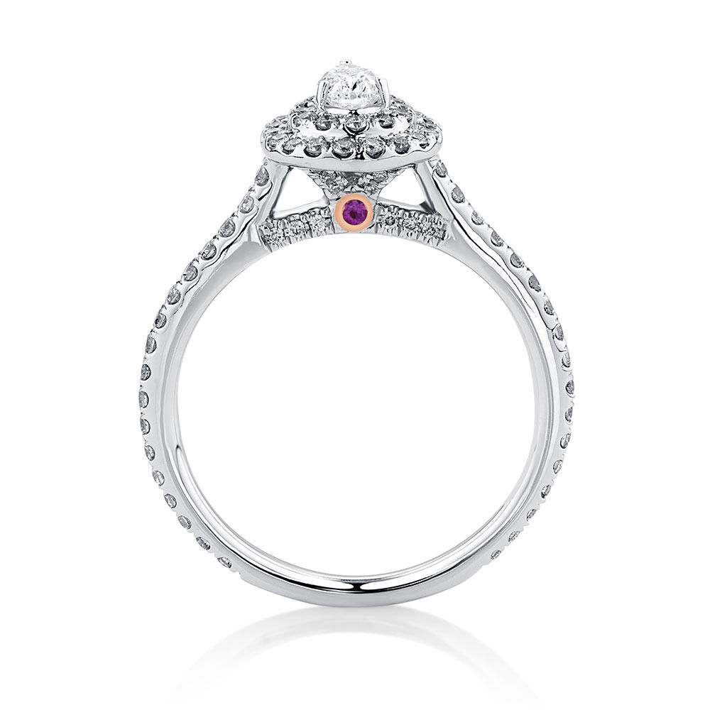 Sir Michael Hill Designer GrandArpeggio Engagement Ring with 0.87 Carat TW of Diamonds in 14ct White Gold