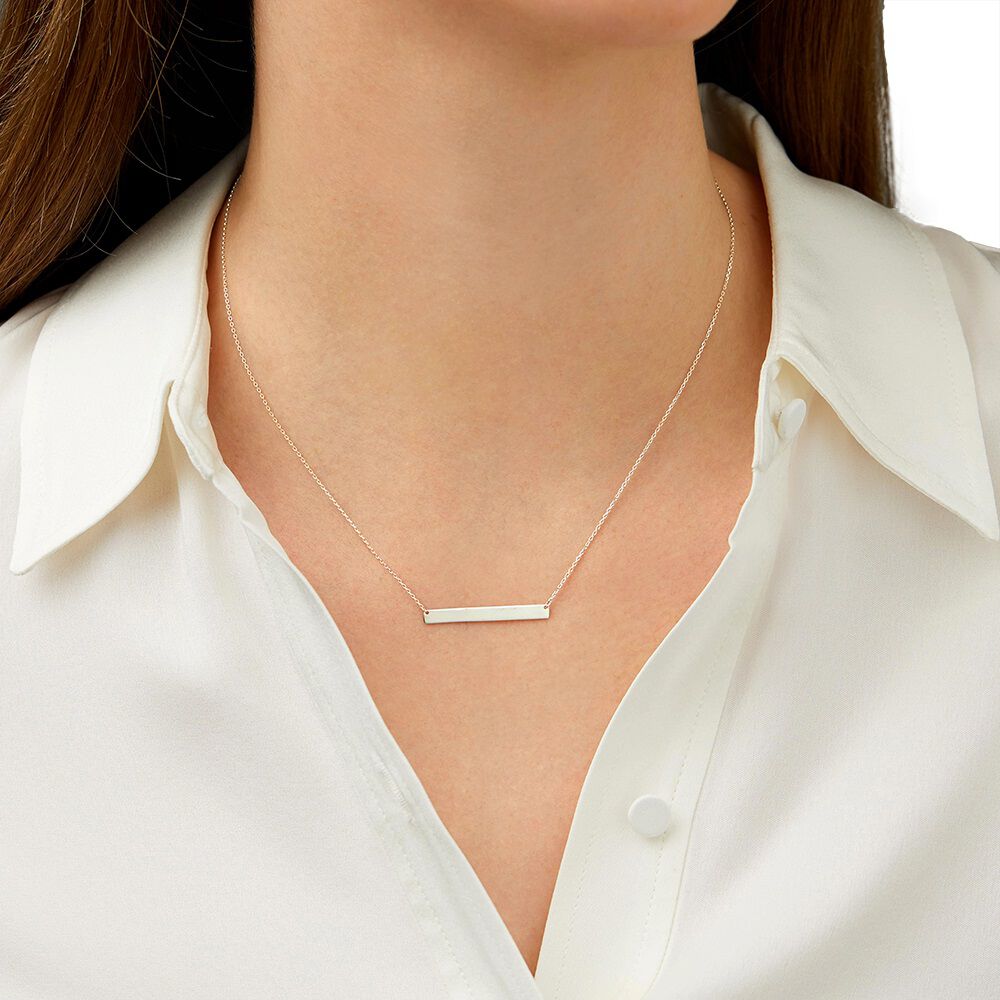 Engravable Bar Necklace in Sterling Silver