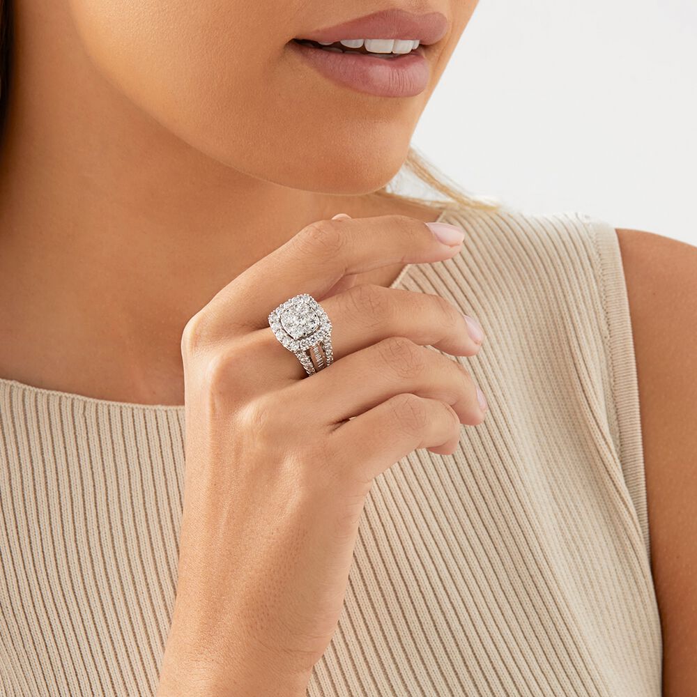 Engagement Ring with 4 Carat TW of Diamonds in 14kt White Gold
