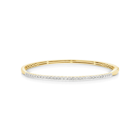 Bangle With 1 Carat TW Of Diamonds In 10ct Yellow Gold
