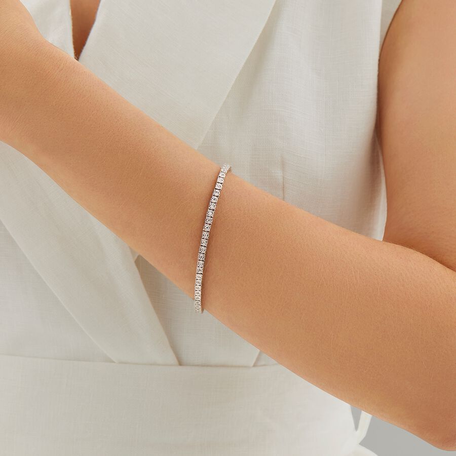 Tennis Bracelet with 1/2 Carat TW of Diamonds in Sterling Silver