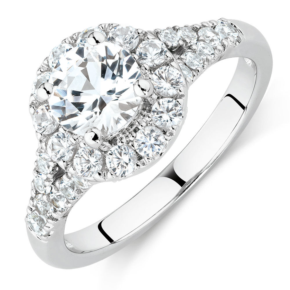 Ring with Created White Sapphire in Sterling Silver