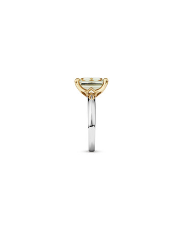 Green Amethyst Ring in Sterling Silver & 10ct Yellow Gold Green Amethyst Ring in Sterling Silver & 10ct Yellow Gold
