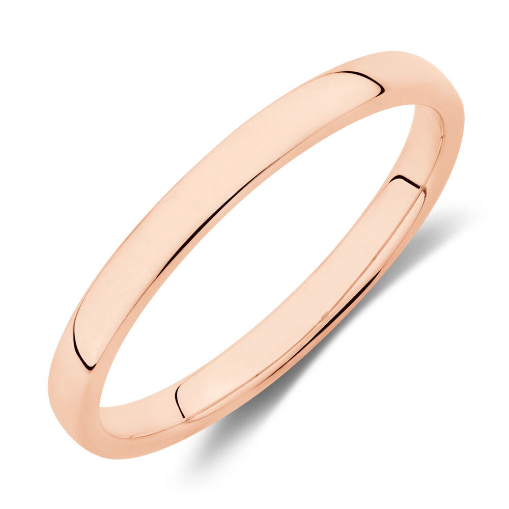 High Domed Wedding Band in 10ct Rose Gold