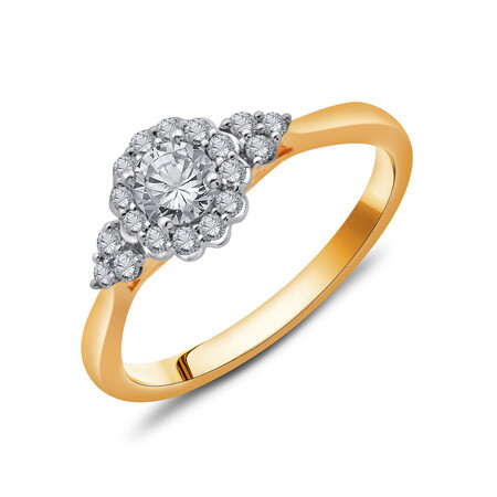 Ring with 1/2 Carat TW of Diamonds in 10ct Yellow & White Gold Ring with 1/2 Carat TW of Diamonds in 10ct Yellow & White Gold
