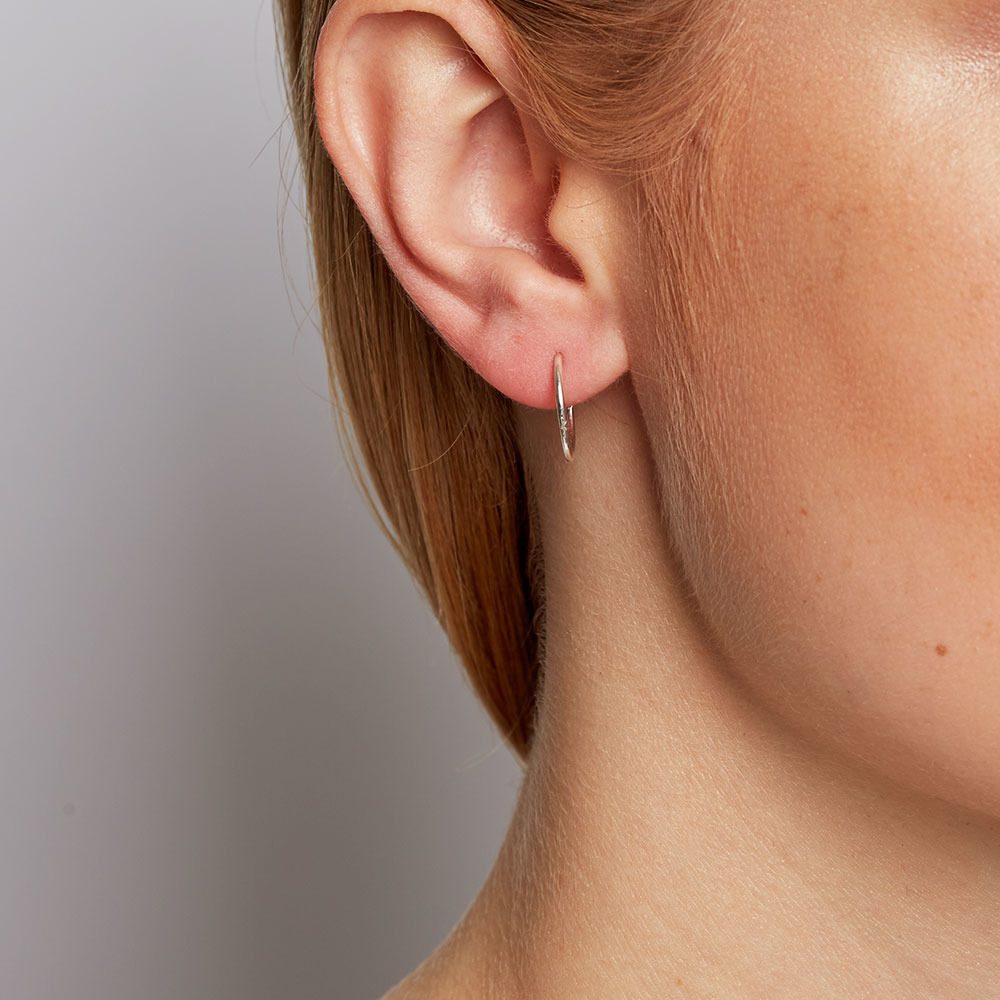 14mm Sleeper Earrings in Sterling Silver