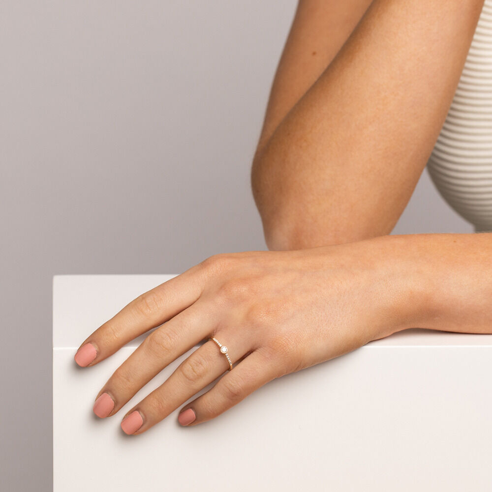 Promise Ring with 0.16 Carat TW of Diamonds in 10ct Yellow Gold