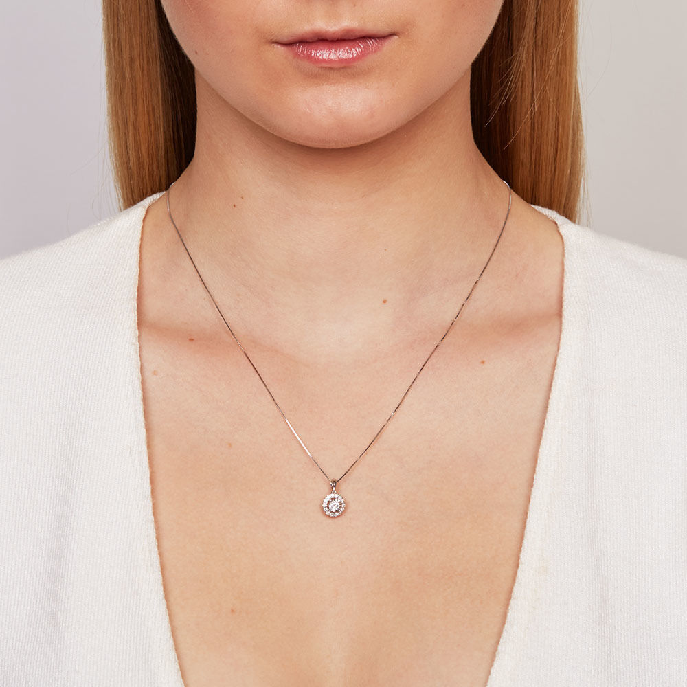 Pendant with 1/4 Carat TW of Diamonds in 10ct White Gold