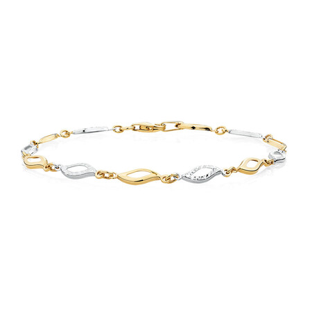 Bracelet in 10ct Yellow & White Gold