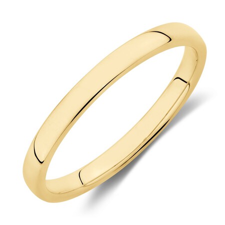 High Domed Wedding Band in 18kt Yellow Gold