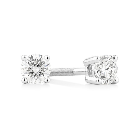 Stud Earrings with 0.34 Carat TW of Diamonds in 14kt White Gold