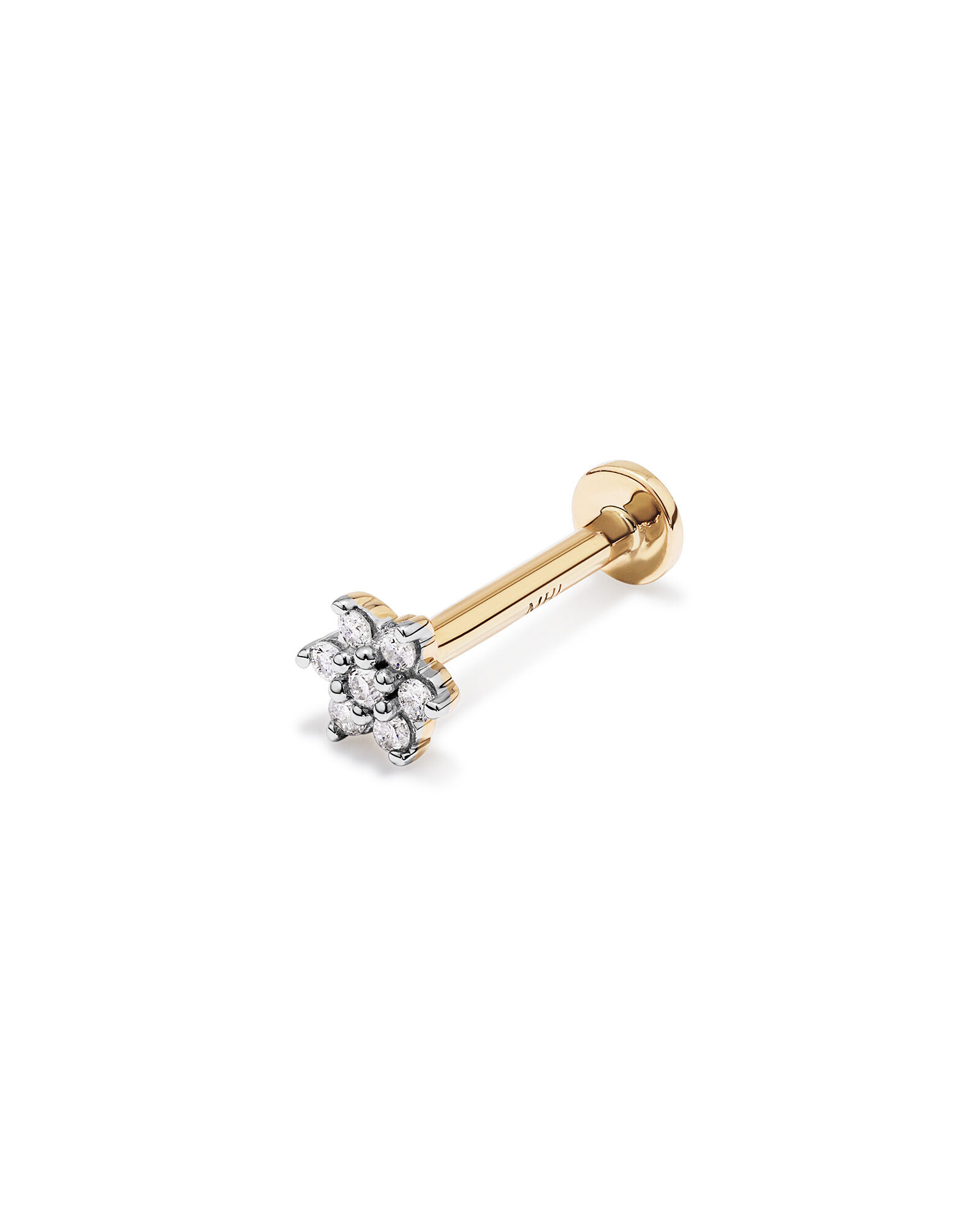 Women's Flower Cluster Diamond Stud Earrings 14K Gold