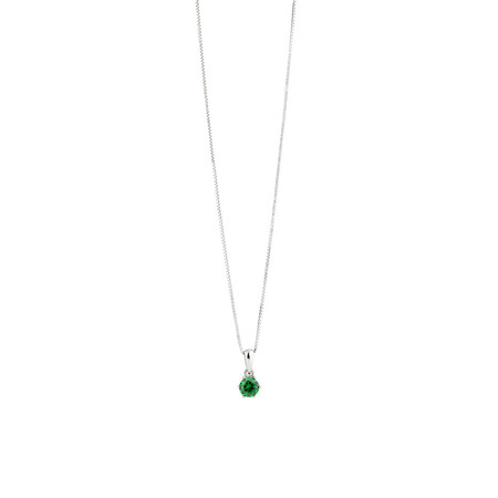 Pendant with Emerald Cubic Zirconia in Sterling Silver Pendant with Emerald Cubic Zirconia in Sterling Silver