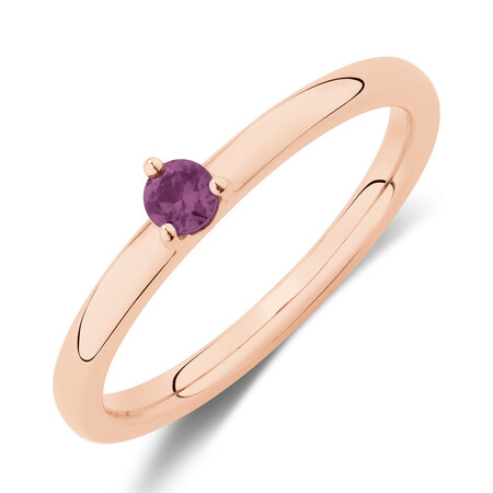 Stacker Ring with Rhodolite Garnet in 10ct Rose Gold Stacker Ring with Rhodolite Garnet in 10ct Rose Gold