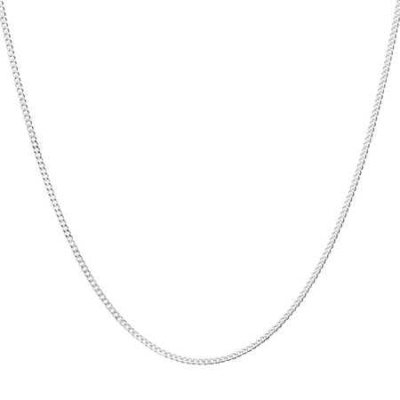 40cm (16'') 1mm-1.5mm Curb Chain in Sterling Silver
