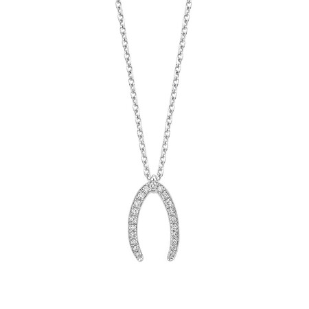 Mark Hill Wishbone Necklace with 0.08 Carat TW of Diamonds in Sterling Silver Mark Hill Wishbone Necklace with 0.08 Carat TW of Diamonds in Sterling Silver