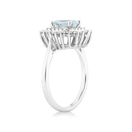 Aquamarine Ring with 0.75 Carat of Diamonds in 10kt White Gold Aquamarine Ring with 0.75 Carat of Diamonds in 10kt White Gold