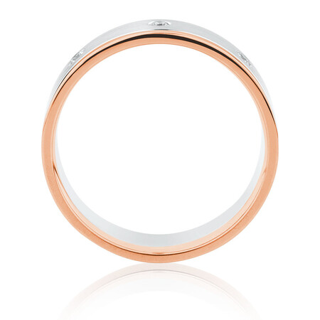 Men's Ring with Diamonds in 10kt White & Rose Gold Men's Ring with Diamonds in 10kt White & Rose Gold