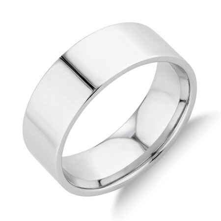 Flat Wedding Band in 10ct White Gold Flat Wedding Band in 10ct White Gold