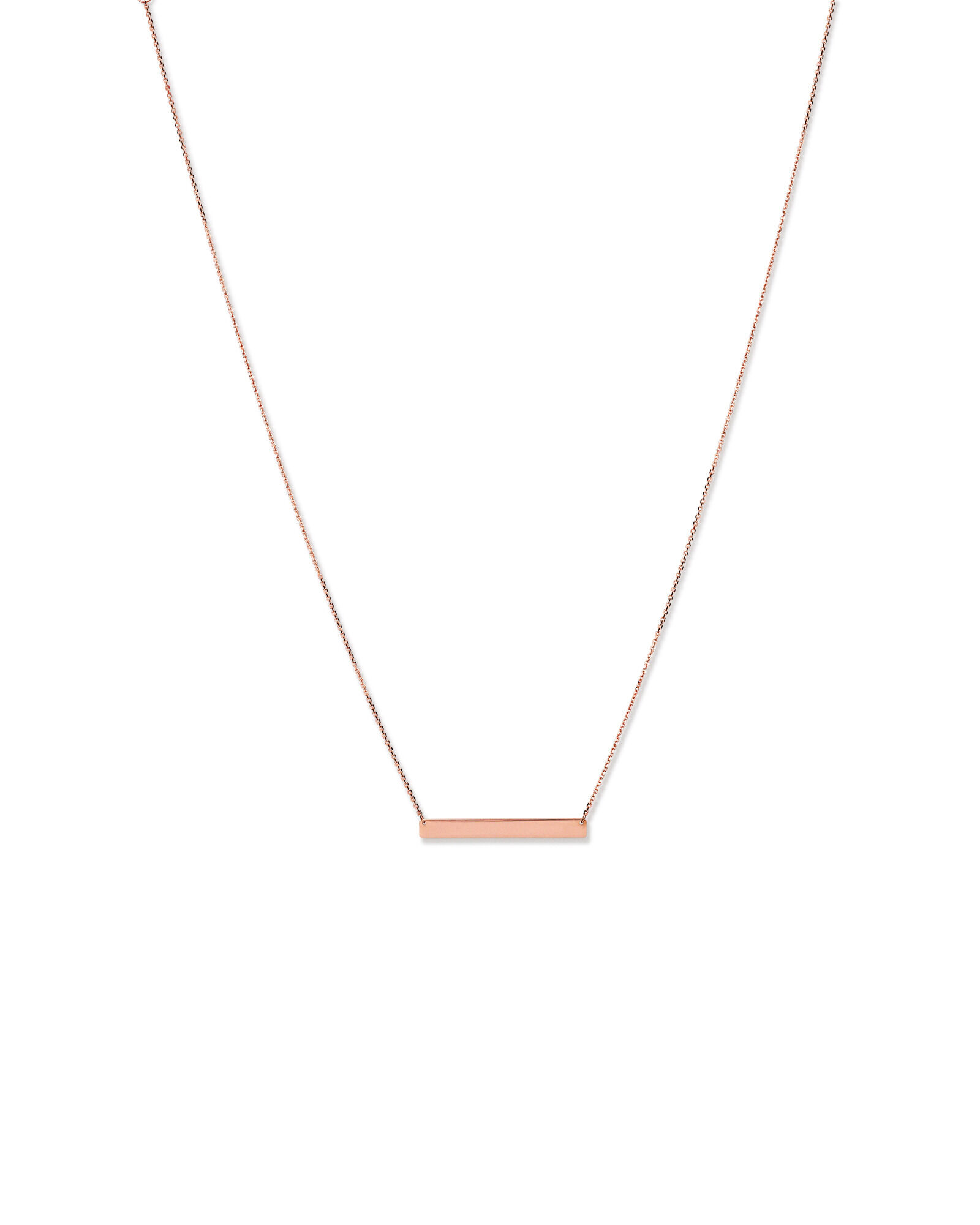 Engravable Bar Necklace in 10kt Rose Gold