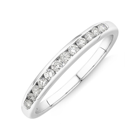 Wedding Band with 1/4 Carat TW of Diamonds in 10ct White Gold Wedding Band with 1/4 Carat TW of Diamonds in 10ct White Gold