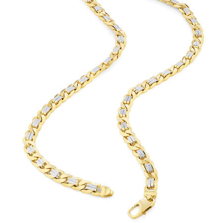 55cm (21.6") Curb Chain In 10kt Yellow & White Gold 55cm (21.6") Curb Chain In 10kt Yellow & White Gold