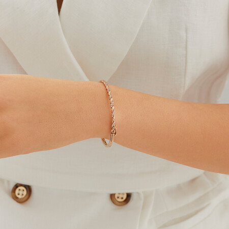 Twist Bangle With 0.33 Carat TW Diamonds In 10kt Rose Gold Twist Bangle With 0.33 Carat TW Diamonds In 10kt Rose Gold