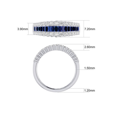 Ring with Sapphire & 0.59 Carat TW of Diamonds in 10kt White Gold Ring with Sapphire & 0.59 Carat TW of Diamonds in 10kt White Gold