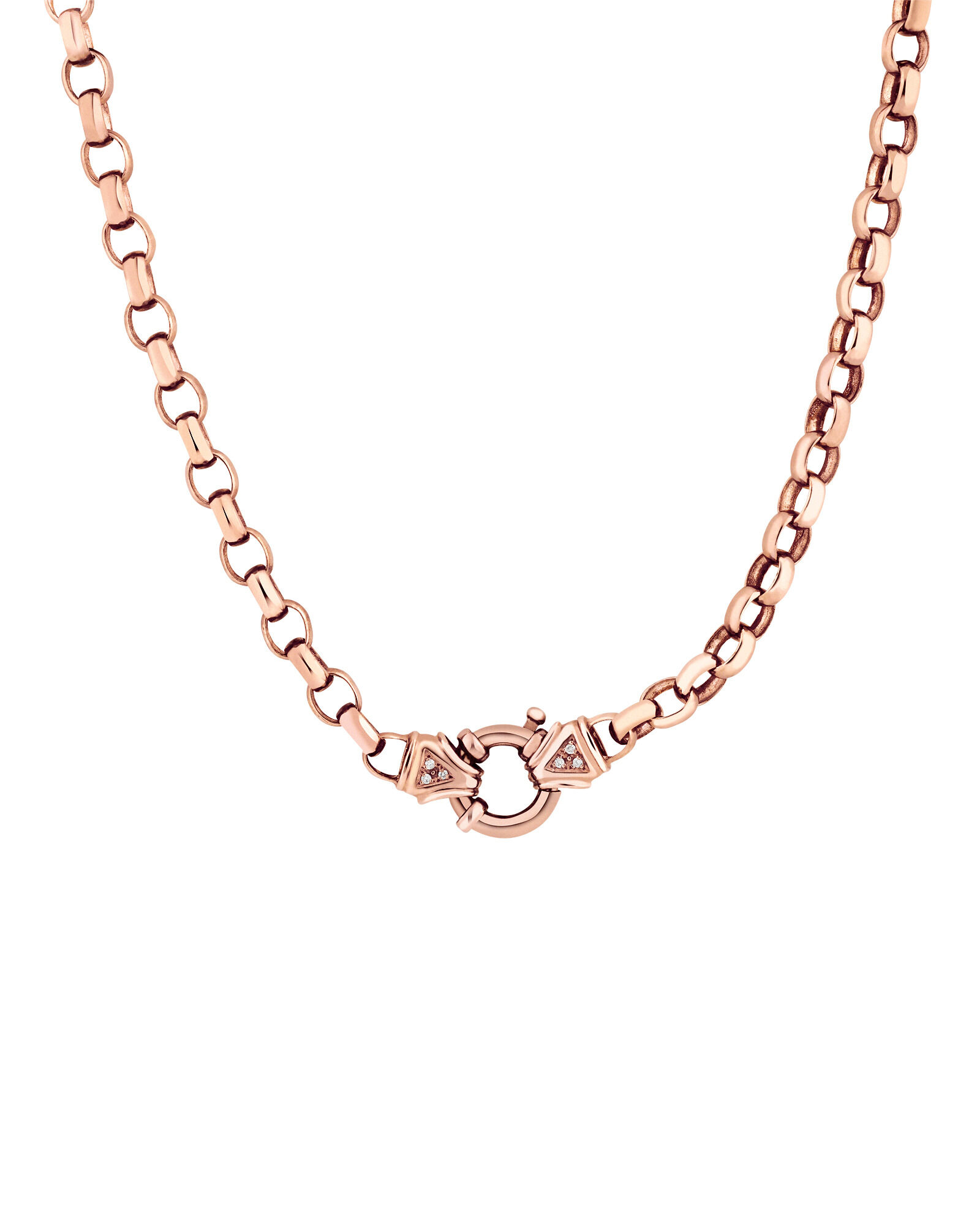 Diamond Set Solid Belcher Chain in 10kt 