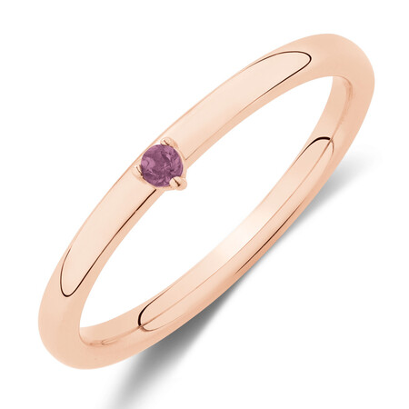 Stacker Ring with Pink Tourmaline in 10ct Rose Gold