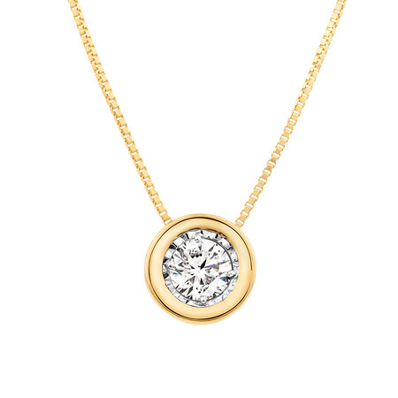 Pendant with a 1/4 Carat TW Diamond in 10kt Yellow Gold