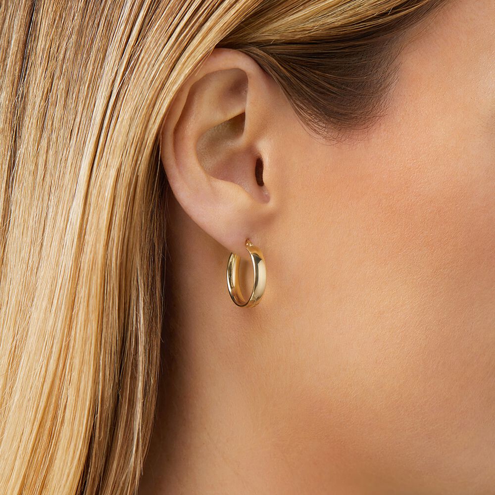 Michael hill jewellers gold hoop top earrings