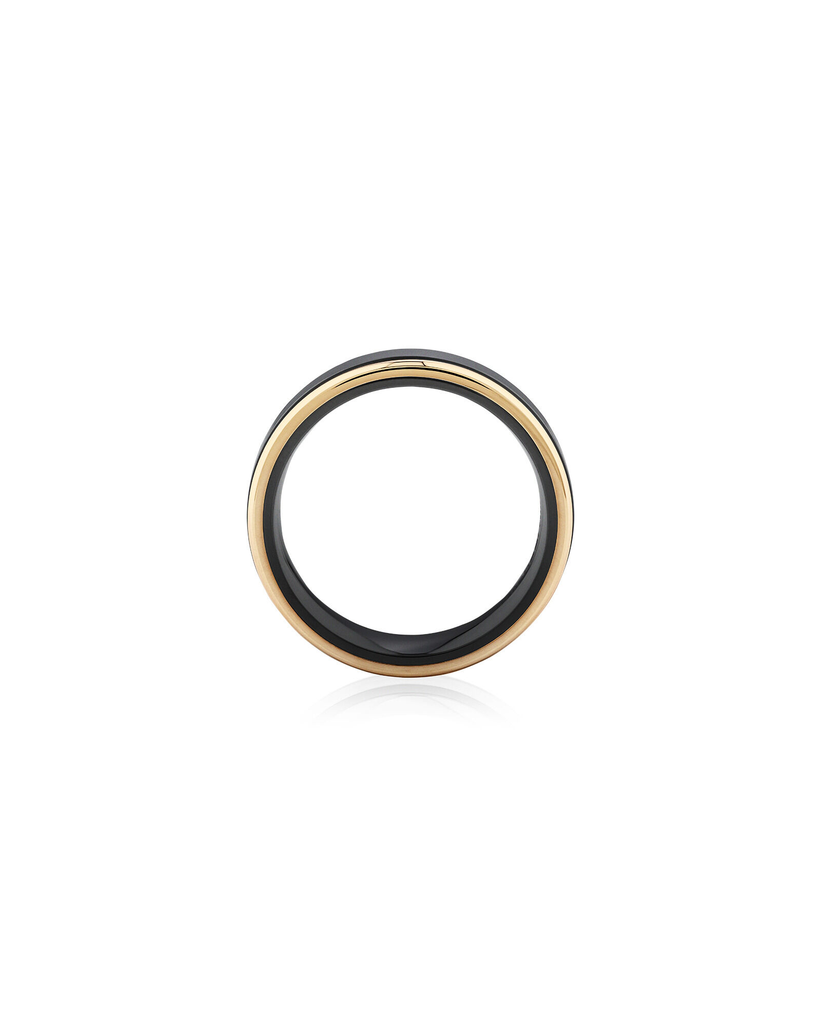 7mm Ring in 10kt Yellow Gold Black Titanium