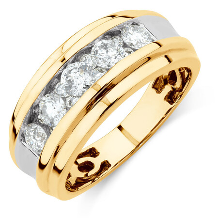 Men's Ring with 1 1/4 Carat TW of Diamonds in 14ct Yellow Gold Men's Ring with 1 1/4 Carat TW of Diamonds in 14ct Yellow Gold