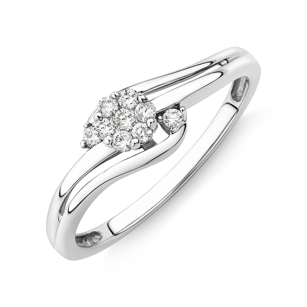 Promise Ring with Diamonds in 10ct White Gold
