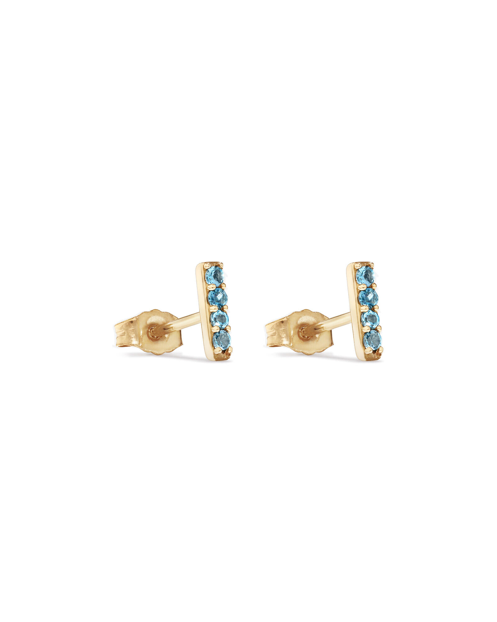Blue stone stud top earrings