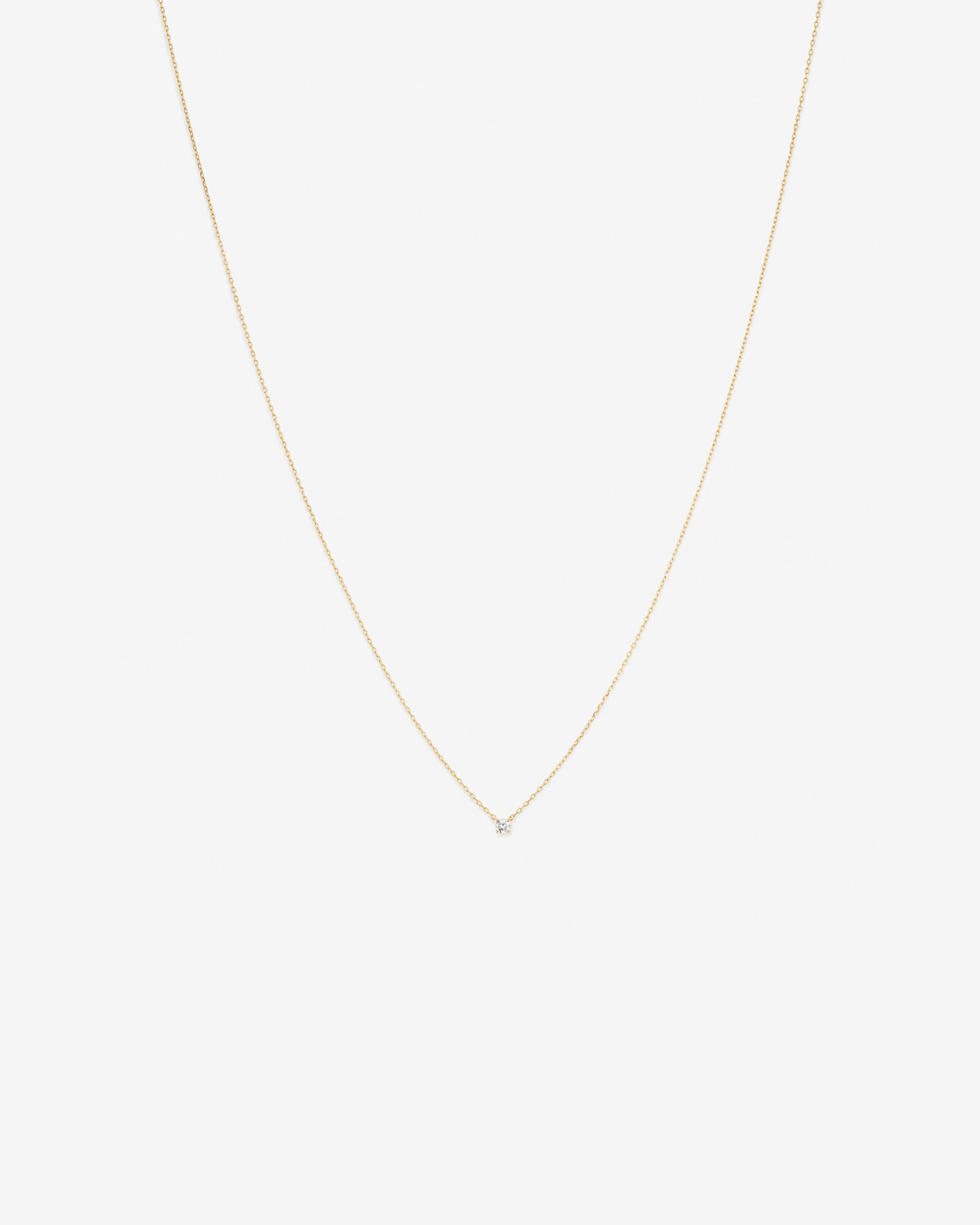 Mini Diamond Solitaire Necklace in 10kt Yellow Gold