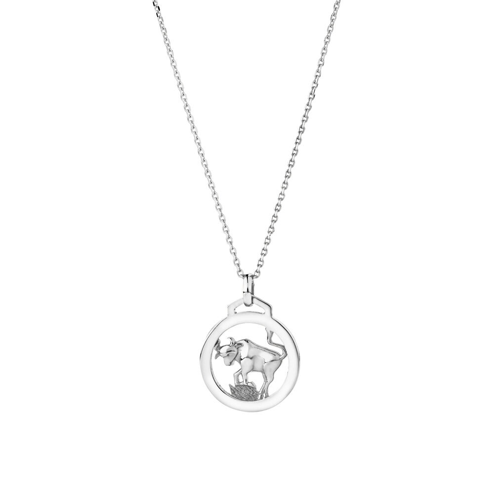 Taurus Zodiac Pendant in Sterling Silver