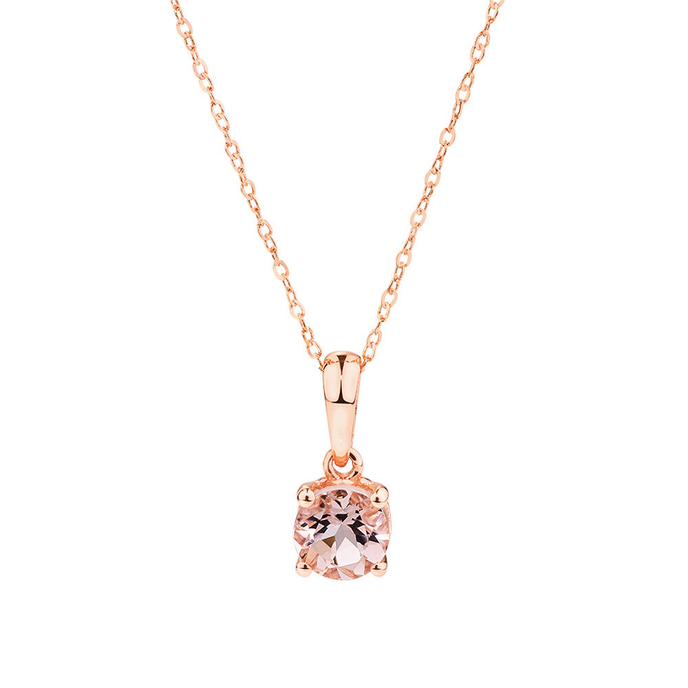 Morganite necklace rose gold Clearance