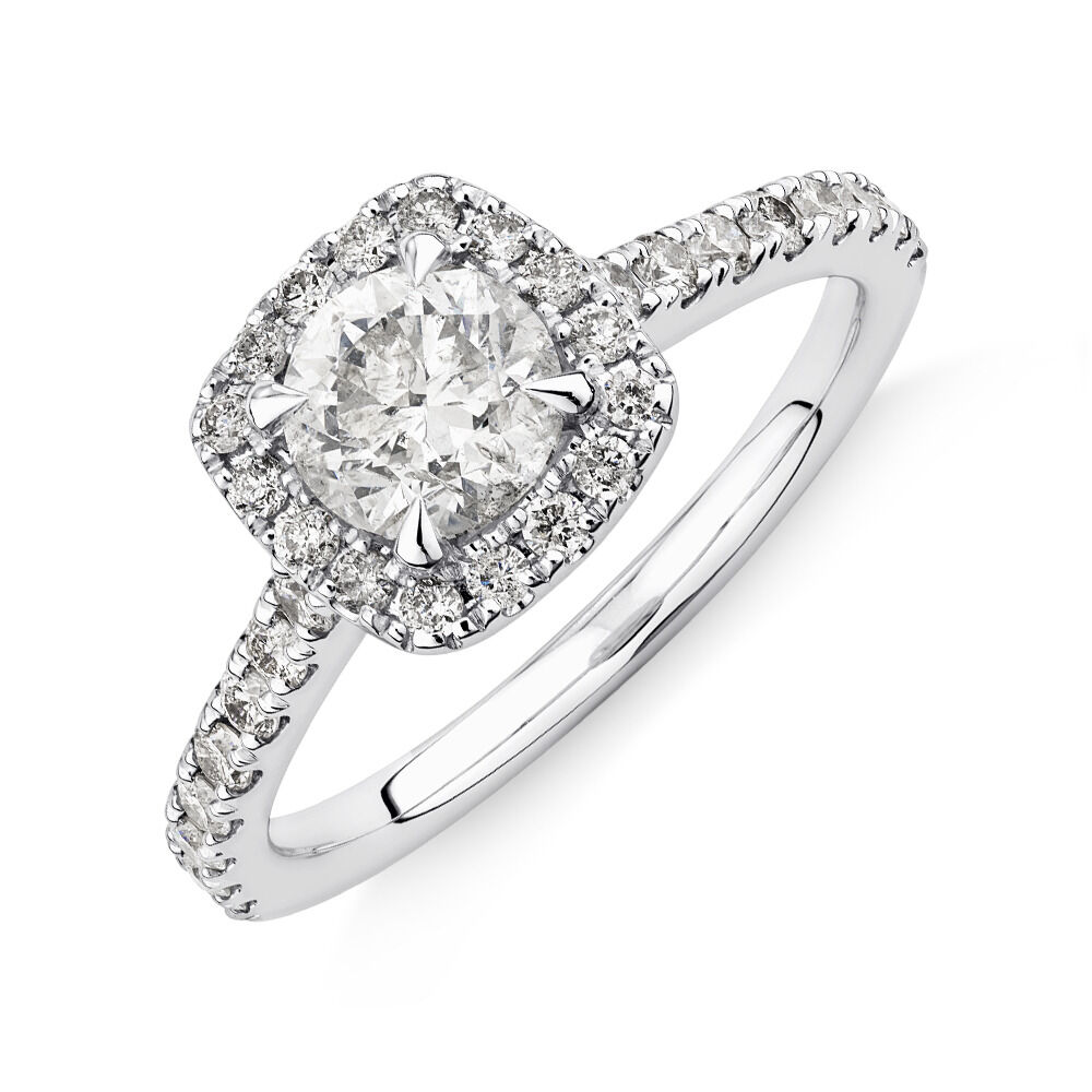 Evermore Halo Engagement Ring with 1.38 Carat TW of Diamonds