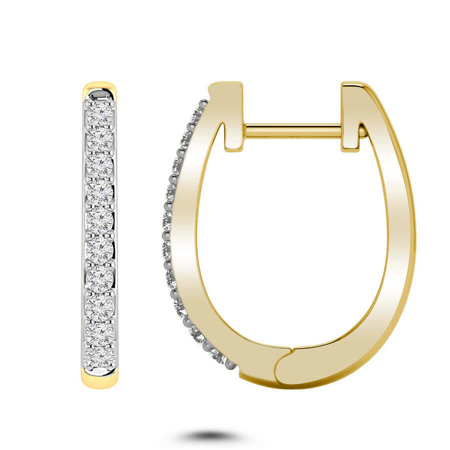 Huggie Earrings with 1/4 Carat TW of Diamonds in 10ct Yellow Gold