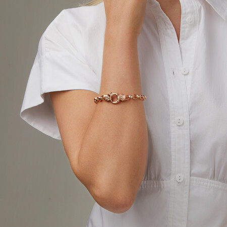 19cm (7.5") 7mm-7.5mm Width Diamond Set Belcher Bracelet in 10kt Rose Gold 19cm (7.5") 7mm-7.5mm Width Diamond Set Belcher Bracelet in 10kt Rose Gold