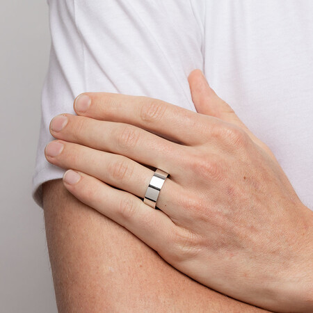 Flat Wedding Band in 10ct White Gold Flat Wedding Band in 10ct White Gold