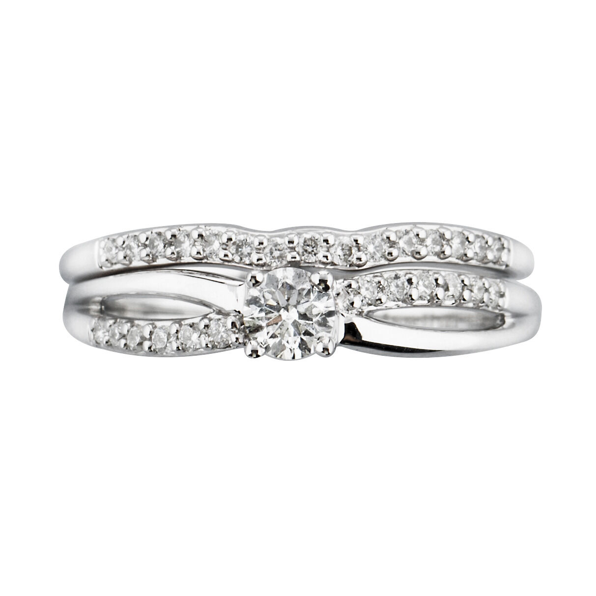 Bridal set with 0.42 Carat TW of Diamonds in 10ct White Gold