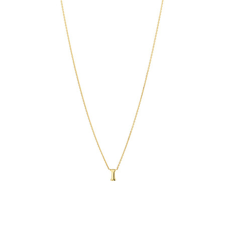 "I" Initial Necklace in 10ct Yellow Gold