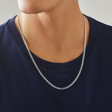 60cm (24") 3mm-3.5mm Width Curb Chain in Sterling Silver 60cm (24") 3mm-3.5mm Width Curb Chain in Sterling Silver